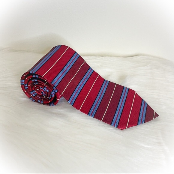 😎Very Handsome Horizontal Stripes Jos A Bank Silk Tie😎 - Picture 6 of 9
